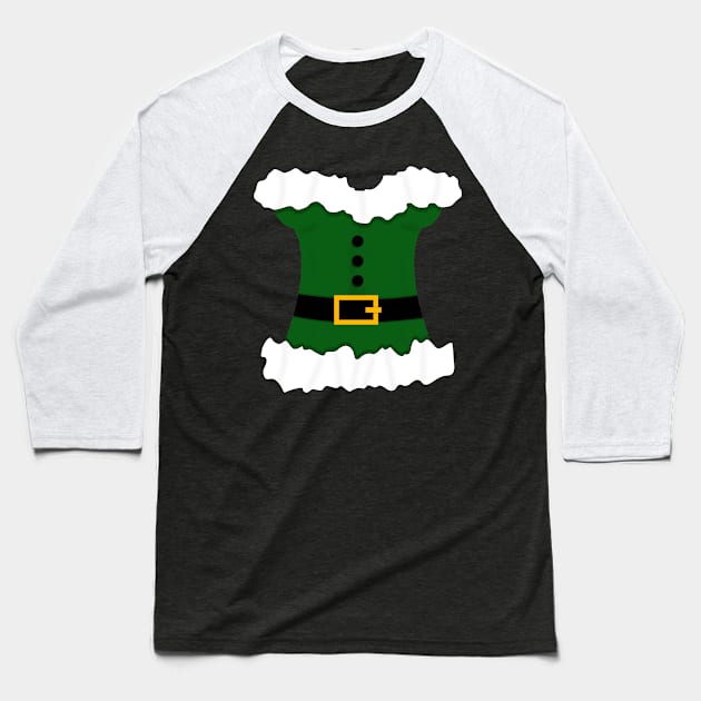 White and Green Corset Christmas Mrs Claus Baseball T-Shirt by Skylane